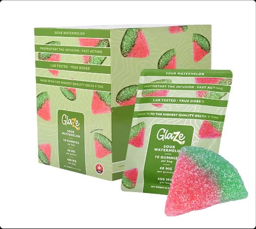 Watermelons Box by Glaze - 1 Box, 10 Bags, 400mg Each